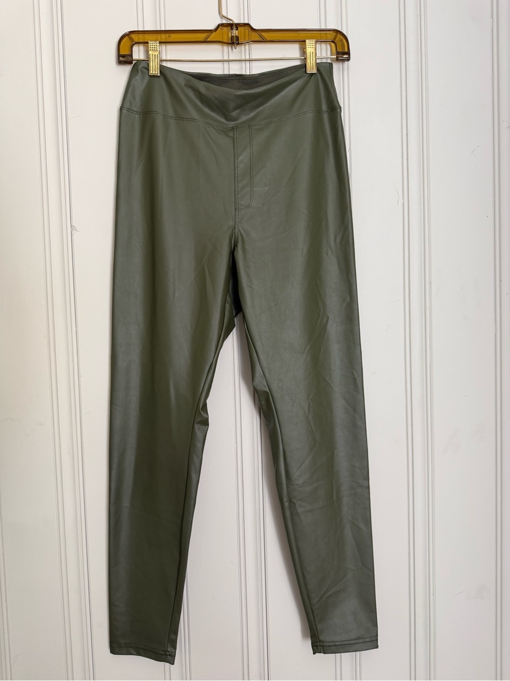 aerie Olive Green Faux Leather Leggings